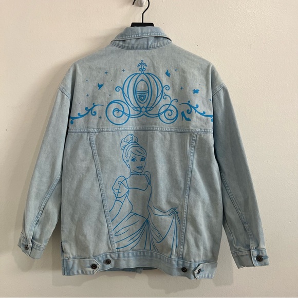 Disney Cinderella Spirit Jersey Denim Jacket Blue Medium - Picture 7 of 9